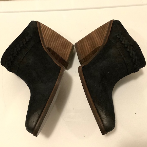 Alison Western Mule Black Suede Leather  Heeled Mule 7 Boho Business Casual - Picture 6 of 10